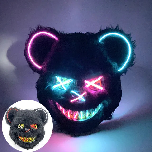 Skaluna® Masque lumineux LED – Effet lumineux pour fêtes, Halloween et soirées