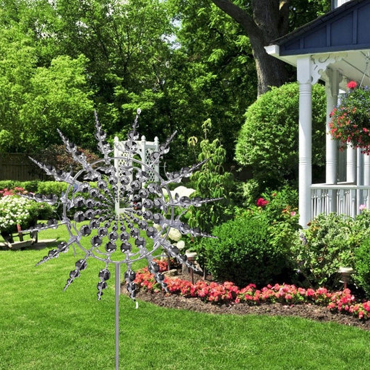 Skaluna® Éolienne décorative en métal anti-rouille – Sculpture cinétique de jardin
