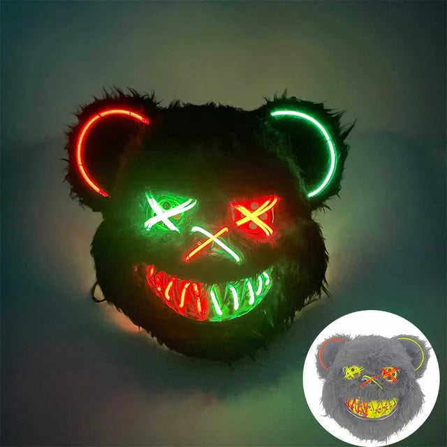 Skaluna® Masque lumineux LED – Effet lumineux pour fêtes, Halloween et soirées