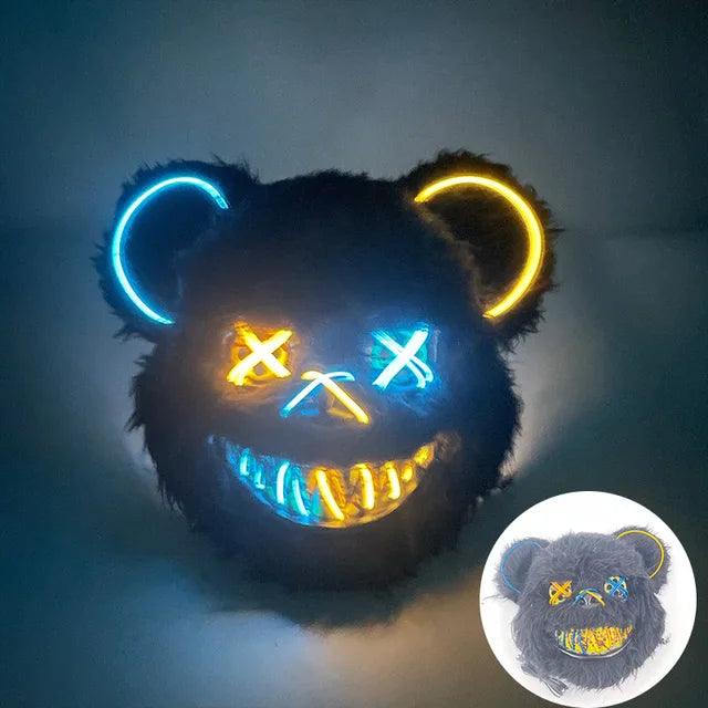 Skaluna® Masque lumineux LED – Effet lumineux pour fêtes, Halloween et soirées