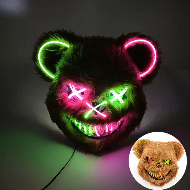 Skaluna® Masque lumineux LED – Effet lumineux pour fêtes, Halloween et soirées