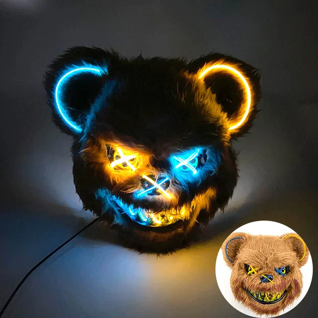Skaluna® Masque lumineux LED – Effet lumineux pour fêtes, Halloween et soirées