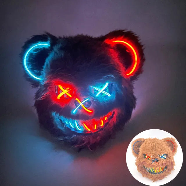 Skaluna® Masque lumineux LED – Effet lumineux pour fêtes, Halloween et soirées