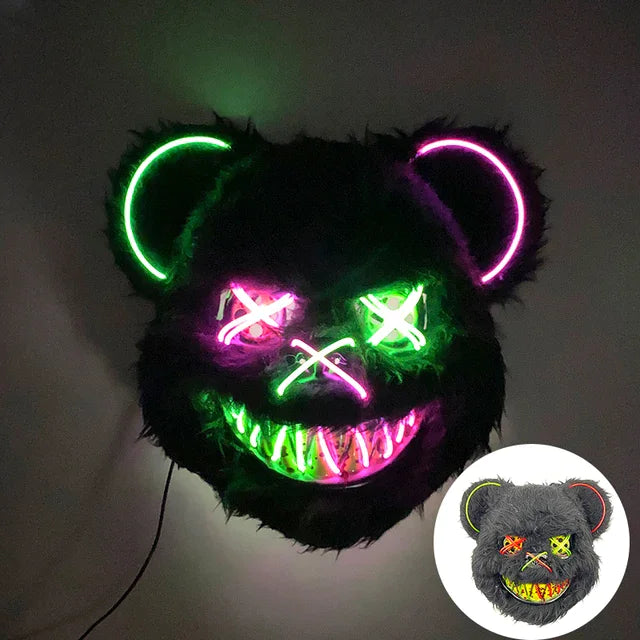 Skaluna® Masque lumineux LED – Effet lumineux pour fêtes, Halloween et soirées