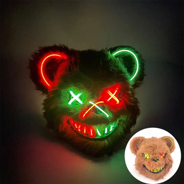 Skaluna® Masque lumineux LED – Effet lumineux pour fêtes, Halloween et soirées
