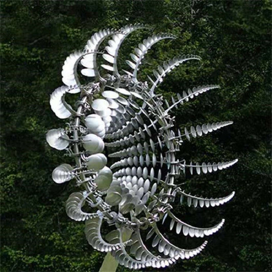 Skaluna® Éolienne décorative en métal anti-rouille – Sculpture cinétique de jardin